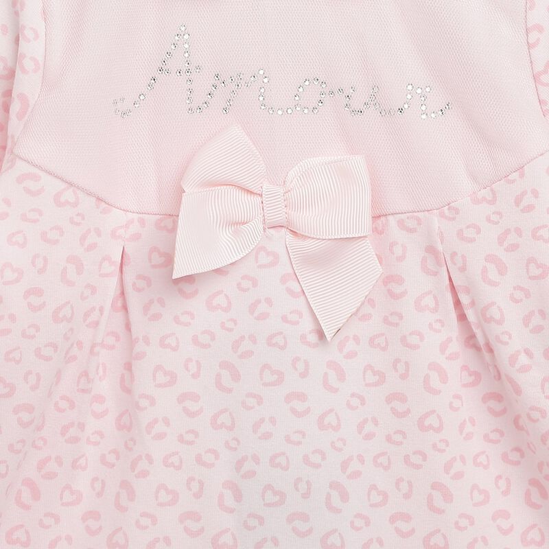 Girls Light Pink Nappy Opening Babysuit image number null